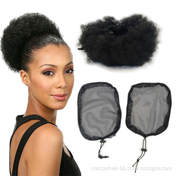 Xuchang factory price Drawstring Ponytail And Circle For Making Ponytail,Human Hair Ponytail Hair Net